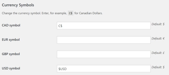 Multi-currency - symbols