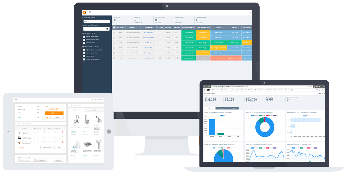 Cin7 is an all-in-one inventory, POS, EDI and 3PL.