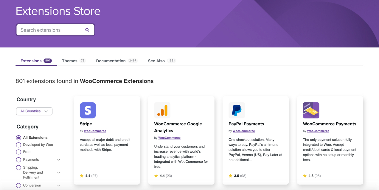 WooCommerce extension library