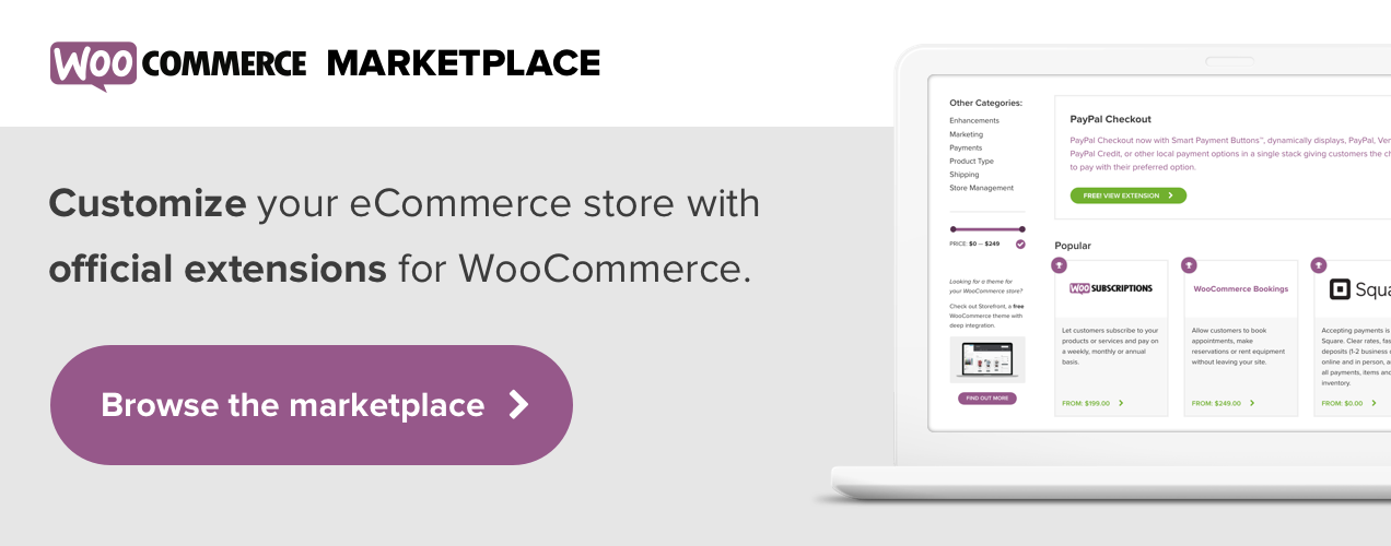 Personnalisez votre boutique avec les extensions officielles pour WooCommerce sur notre place de marché