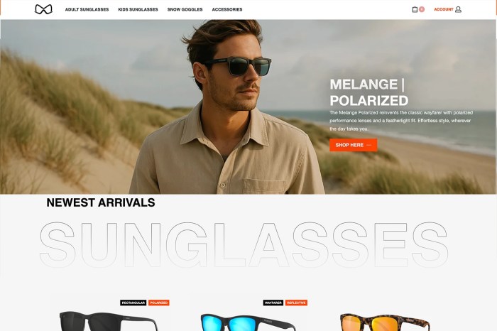 Screenshot of Mariener Eyewear