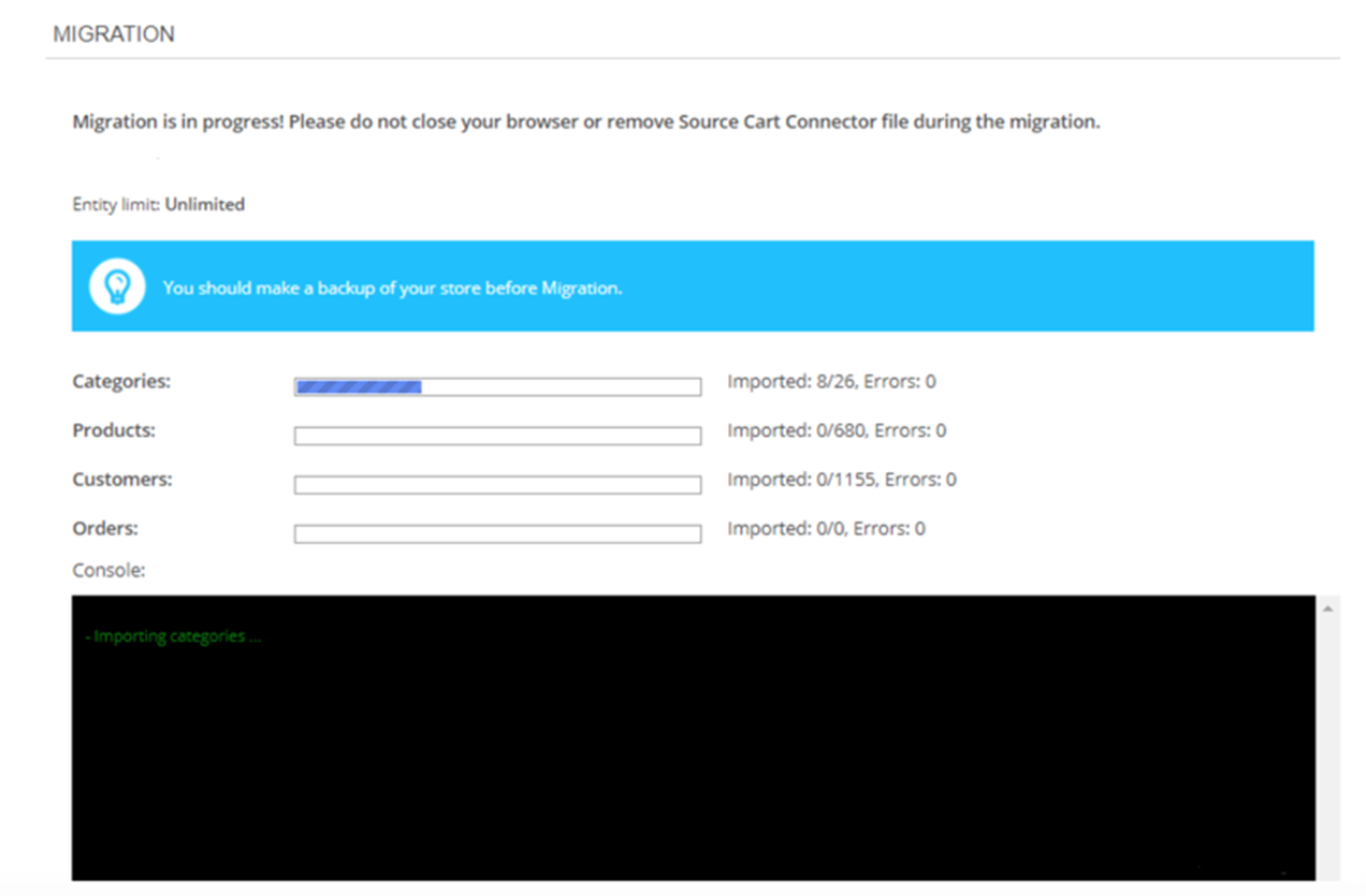 A site migration in process