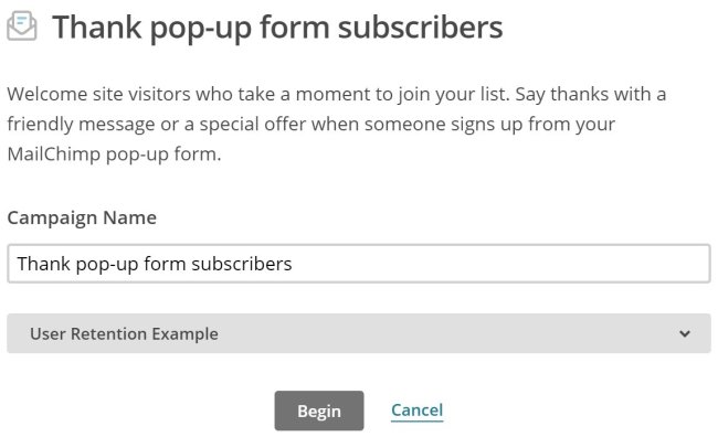 Name your automated campaign in MailChimp