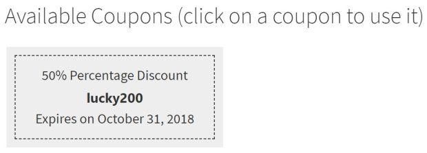 Displaying an available coupon on a page