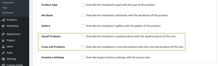 WooCommerce MultilingualPress Product Data - Simple Products, Linked Products