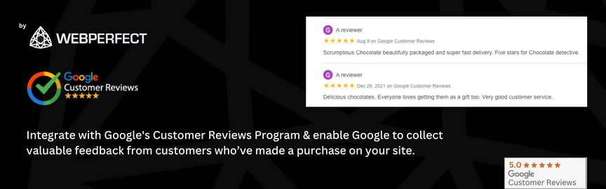 Integrates Google Merchant Center's Google Customer Reviews Opt-In Survey and Reviews Badge with your WooCommerce store.
