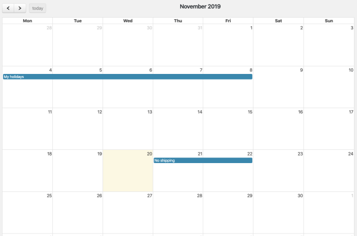 Order Delivery for WooCommerce shipping calendar