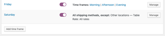 Order Delivery for WooCommerce add a time frame from the Delivery Days setting