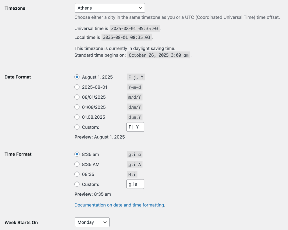 Order Delivery for WooCommerce WordPress time-related settings utilized by the extension