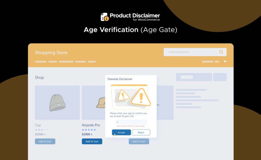 Age Verification or Age Gate Feature