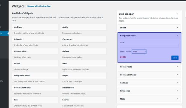 Use WordPress's Navigation Menu widget to add the language menu to a sidebar