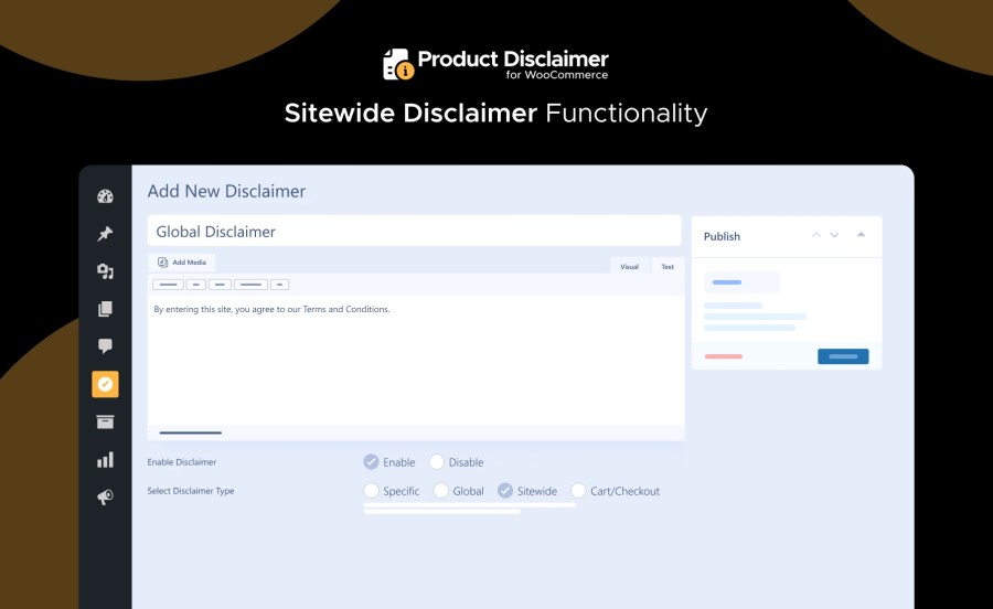 Sitewide Disclaimer Functionality Feature