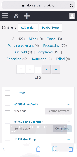 WooCommerce PayPal Here in action