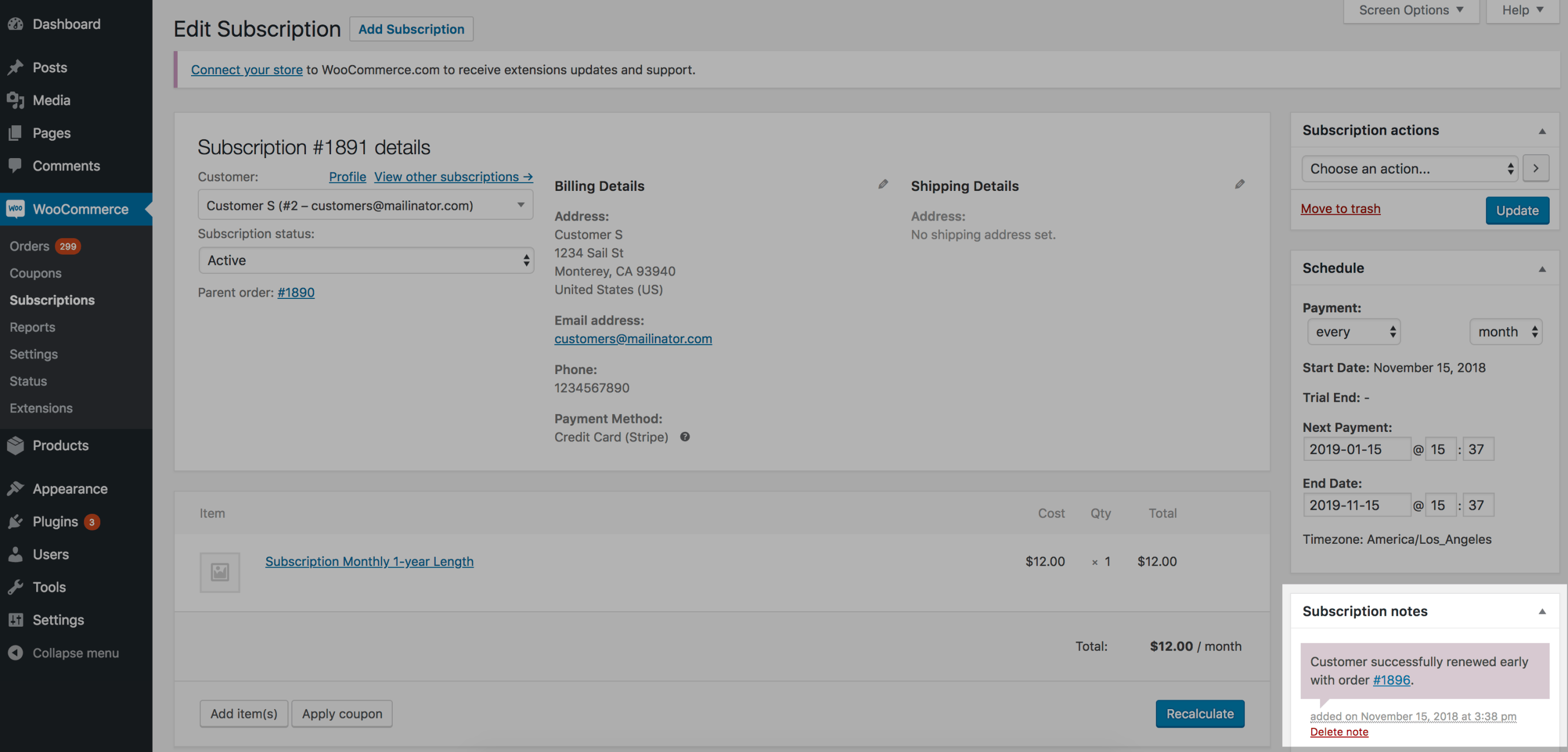 Subscriptions Early Renewal Guide Documentation - WooCommerce
