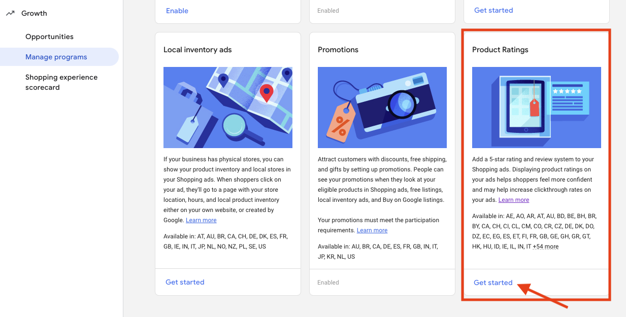 Getting started with the Google Merchant Center product ratings program