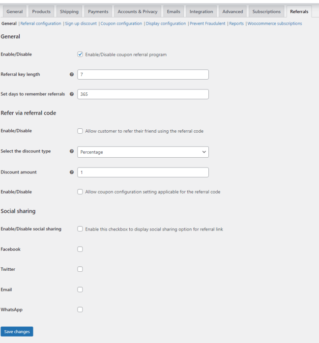 crp general settings