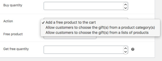 Allow choose the free product - BOGO for WooCommerce feature