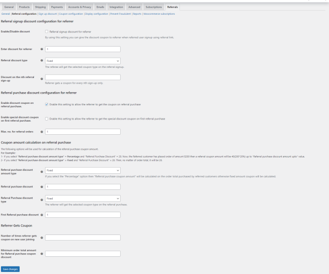 referral configuration