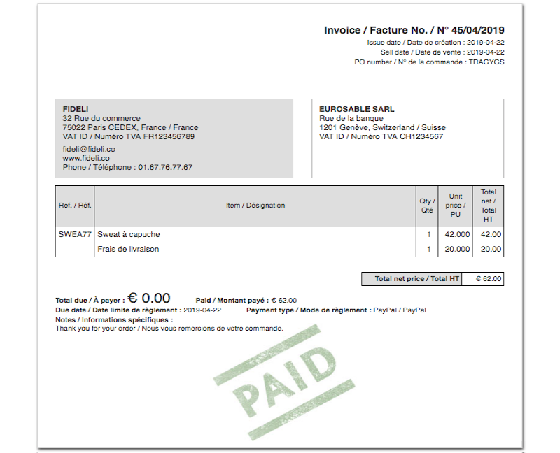 invoice example