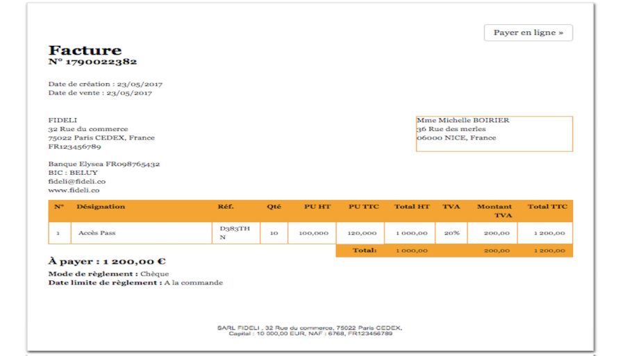 Custom Invoice Example