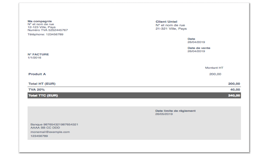 Custom Invoice Example