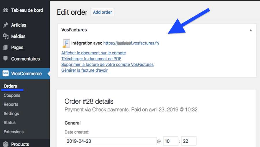 Dedicated invoice tab for each order on WooCommerce back end