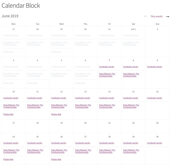 Display product availability for a given month in a calendar that allows customers to add directly to cart.