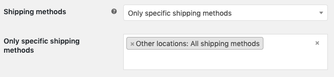 Select the available shipping methods