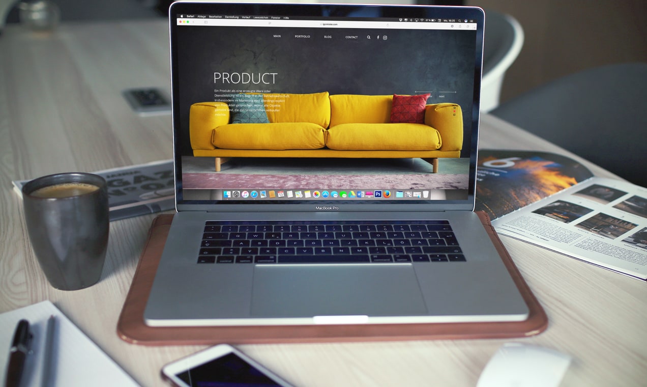 image of a couch for sale on an eCommerce site