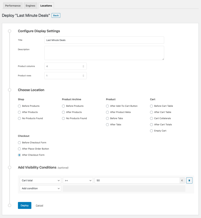 Deploying the "Last Minute Deals" Engine