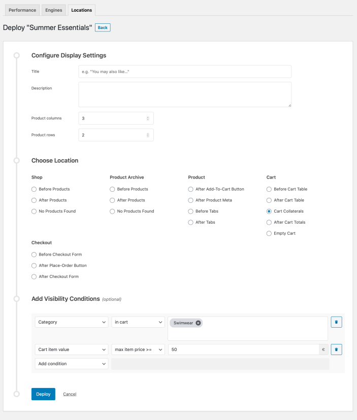 Deploying the "Summer Essentials" Engine