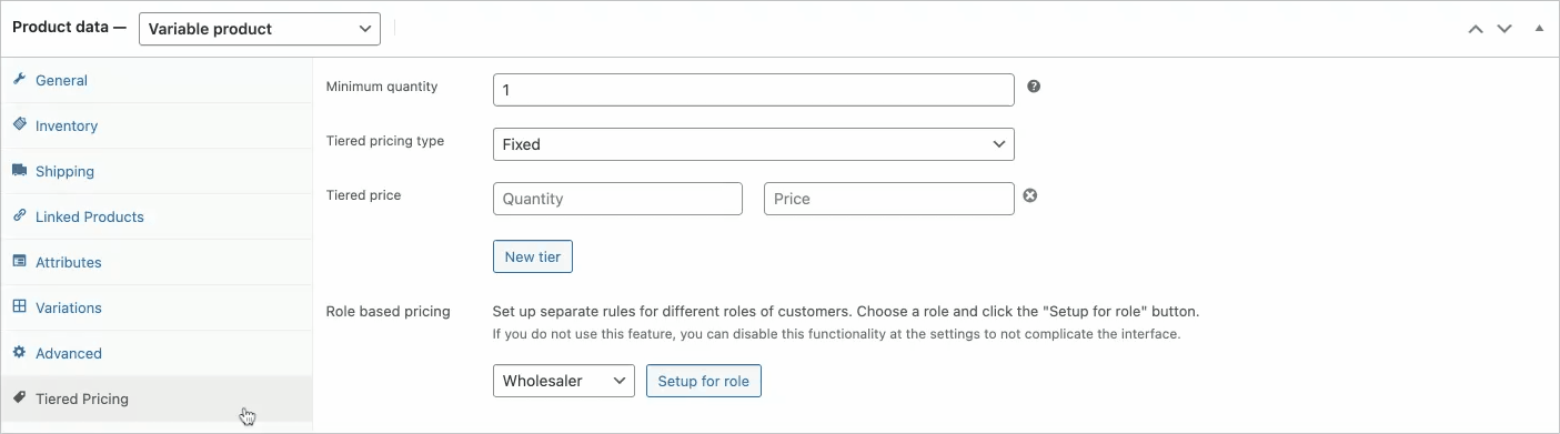 Tiered pricing for WooCommerce basado en roles