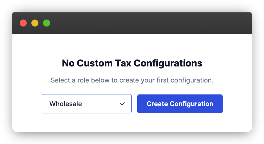 Role-Based Tax Control Configuration
