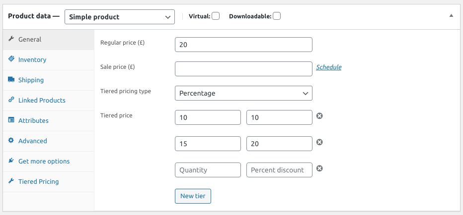 Tiered Pricing backend set up.