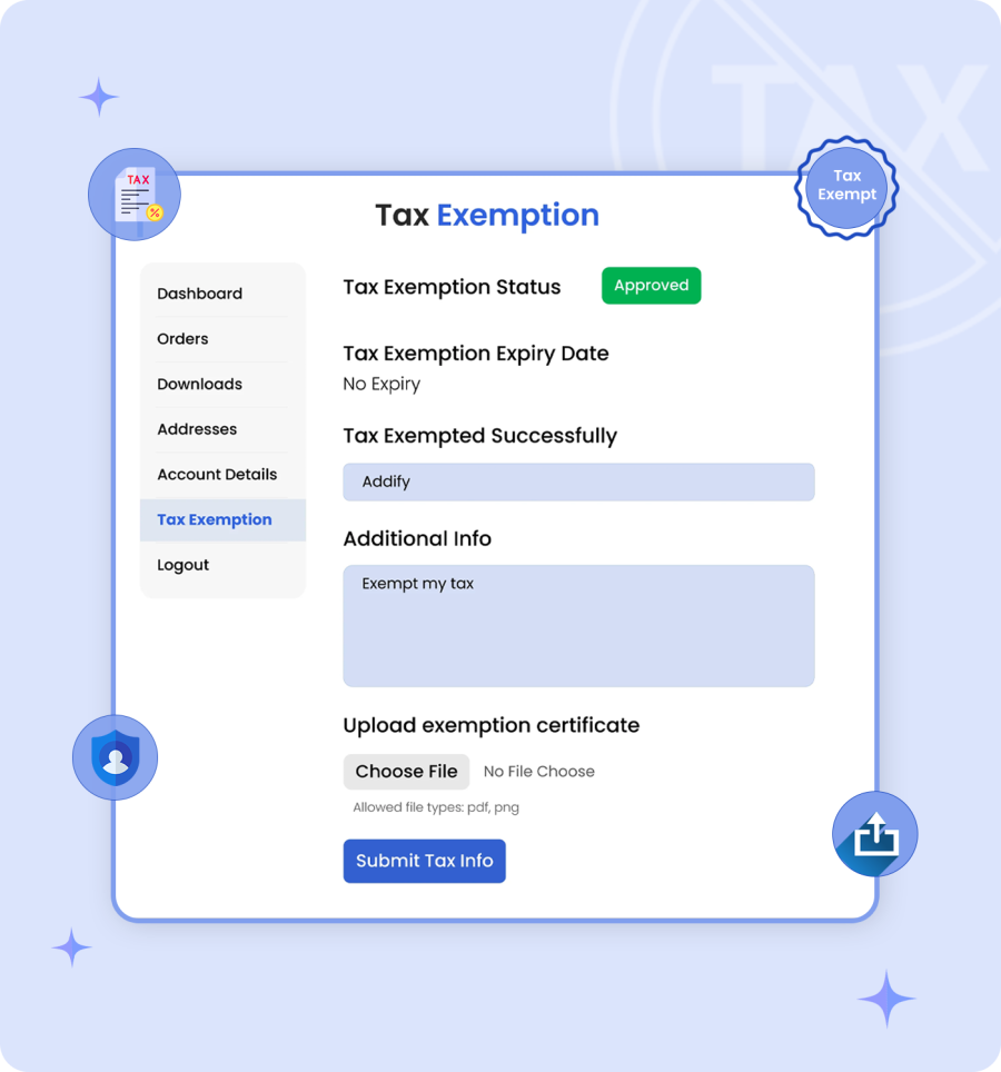 Customizable tax-exempt form