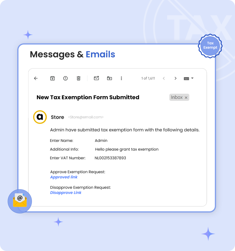 Approve exemption requests via email