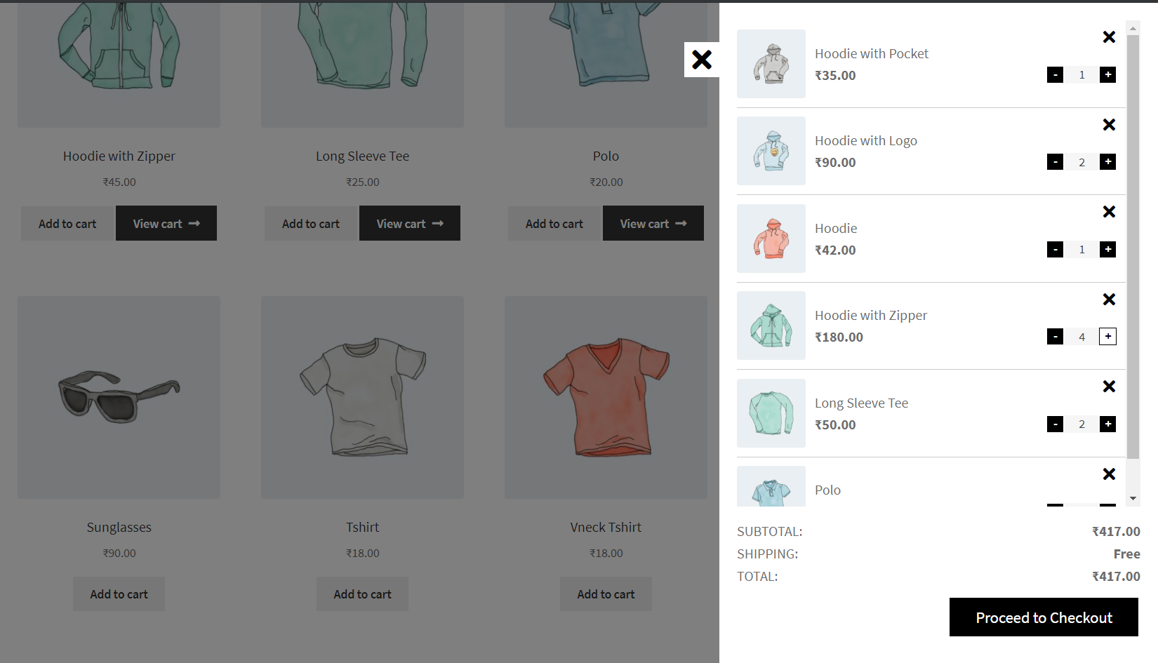 WooCommerce Smart Cart - Articles du panier