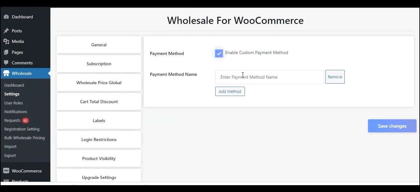 Add custom payment methods for wholesale user roles