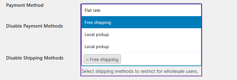 Shipping Rules per Role