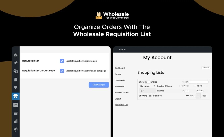 Organize Orders with the Wholesale Requisition List Feature