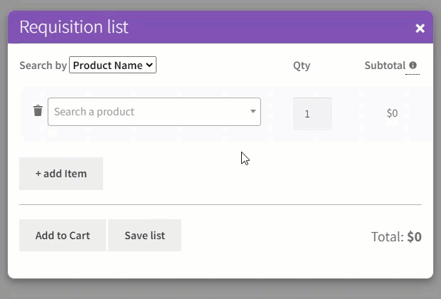Wholesale Users Can Create Requisition Lists