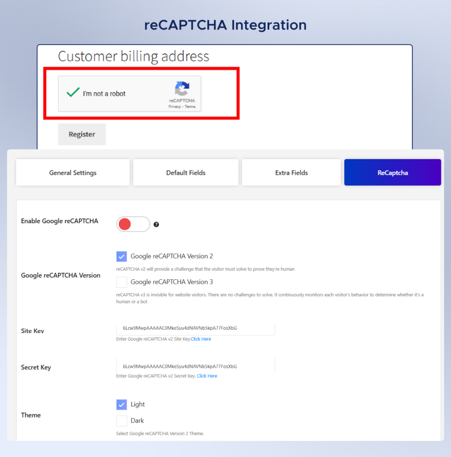 reCAPTCHA Integration