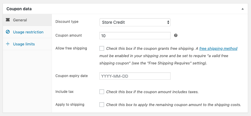 Create a Store Credit coupon manually
