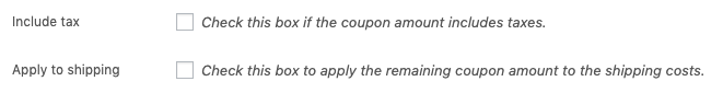 Additional options for a Store Credit coupon