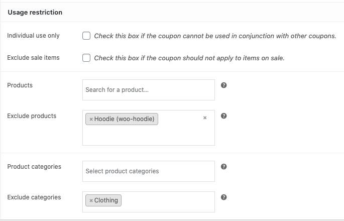 Store Credit product usage restrictions