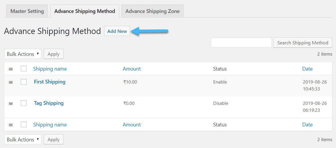 Create Shipping Method by Clicking on Add New Shipping Method for Advanced flat rate shipping plugins