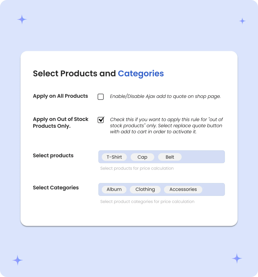 Hide or show products by category