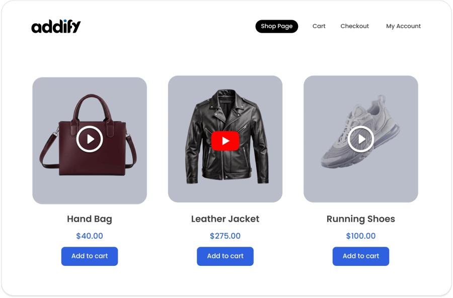 videos on listing pages