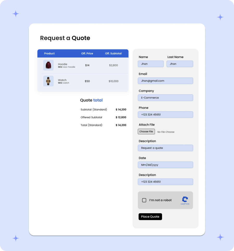 Quotation form