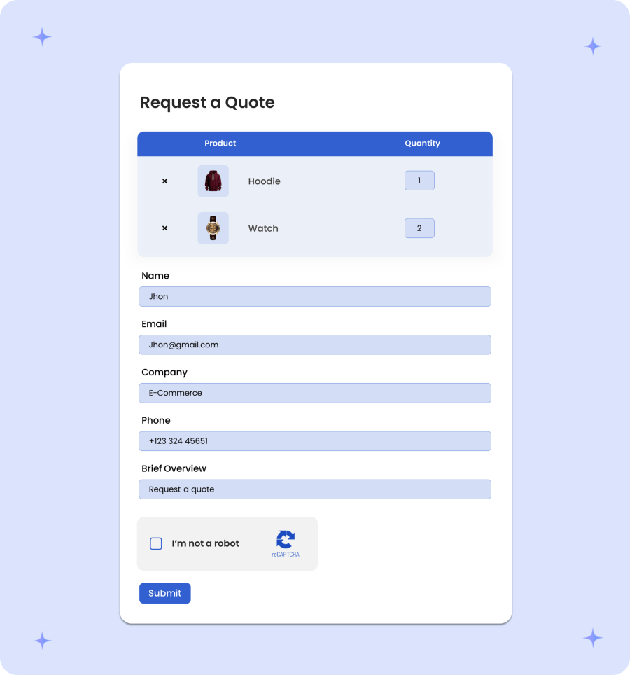 Add to quote 2nd layout design